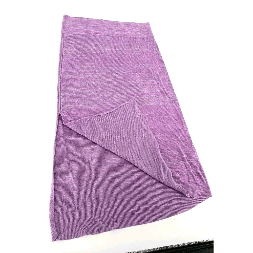 Free People Lilac Marled Rib Knit Midi Skirt Boho Cottagecore L Coastal Cowgirl